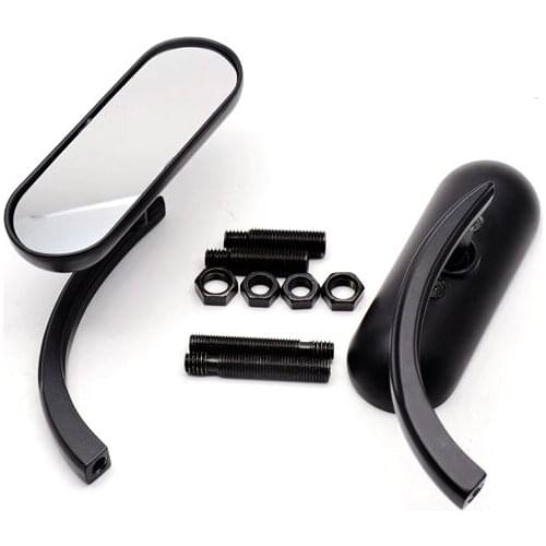 Black Motorcycle Mini Oval A Pair Side Mirrors for Harley