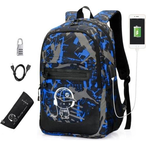 Hot Anti-thief Luminous Kids Backpack Boys Children School Bags for Teenage Printing Backpack For Girls School Student Book Bag