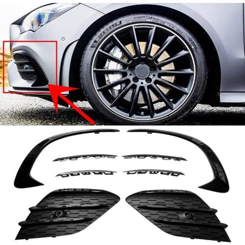Car Front Bumper Lip Diffuser Splitter Spoiler Grilles For Mercedes Benz X118 C118 CLA180 CLA200 CLA220 CLA250 2020 2021