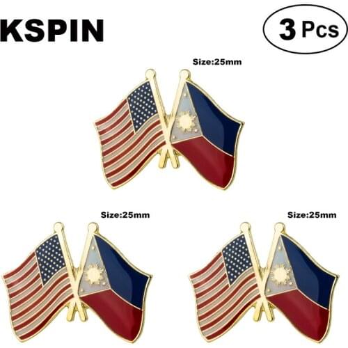 U.S.A.& Philippines Frendship Lapel Pin Brooches Pins Flag badge Brooch Badges