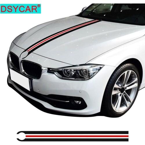 DSYCAR 1Pcs Car Hood Sticker Auto Front Cover Stripes Sticker Auto DIY Body Vinyl Sticker for BMW 3 5 7 Series X1X3X5