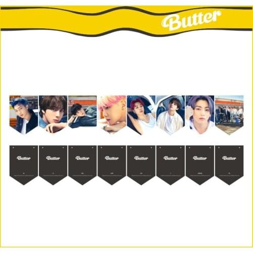 KPOP Bangtan Boys Flag New Album BUTTER 8th Anniversary Flags Photos Posters Hanging Paintings Stars Hd Photo Hot Sale