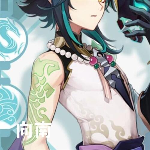 Game Genshin Impact XIAO Cosplay Arm Body Waterproof Temporary Tattoo Sticker Tatoo Fake Flash Accessories Prop Fashion Gifts