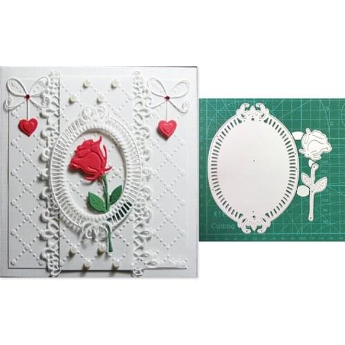 Customized dies Rose Oval Photo Frame metal cutting dies scrapbooking Stencils dies Card Making Embossing die cut craft dies