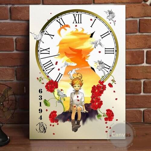 Canvas Anime Emma Silhouette Pictures Home Decoration Paintings Poster HD Prints Wall Art Modular Living Room