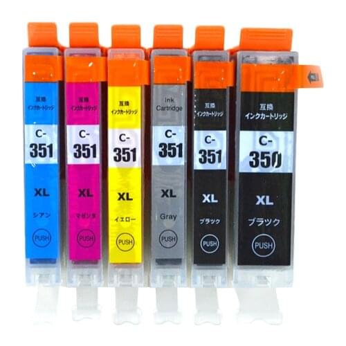 6pcs Luocai for Canon PGI350 CLI351 PGI 350 Ink Cartridge For Canon PIXUS MG6330 MG6530 MG6530 Printer with Chips