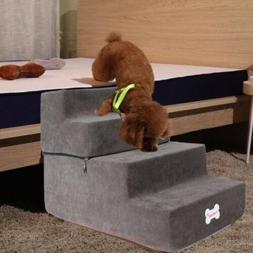 Adjustable Height Pet Stair Large 4-Dog Step Portable Pet Stairs Removable Washable Stairs For Dog Cat Climbing #W0