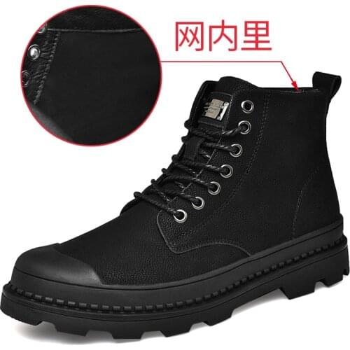 Mens shoes Martin boots winter tide brand high-top shoes 2021 new style mens boots leather short boots single boots mid-cut to