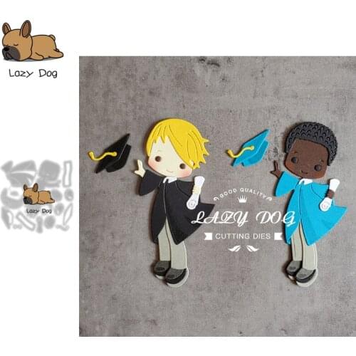 Male graduation bachelor uniform Metal Cutting Dies Scrapbooking Stencil DIY Craft Embossing Die Cuts Card Making New Dies 2021