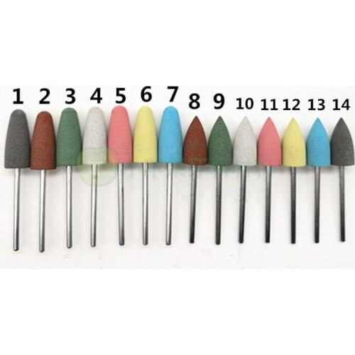 14pcs/set Dental materials silicon rubber polishing grinding Bur Jewelry Buffing Dental Polishing Burs