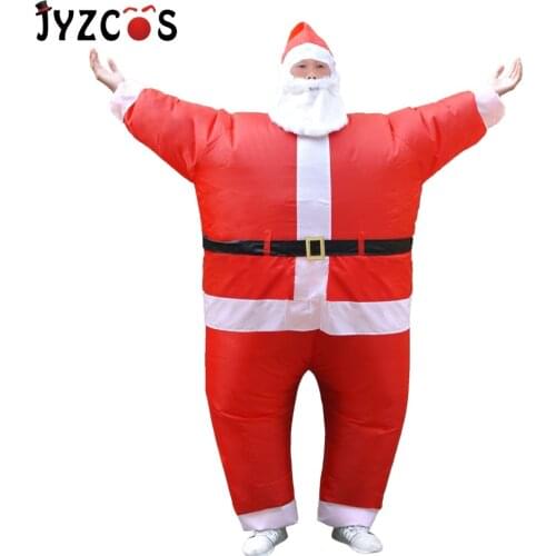 JYZCOS Santa Claus Inflatable Costume Adult Christmas Costume Mascot Costume Halloween Party Carnival Dress Up