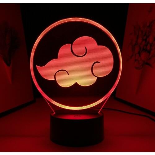 Anime Fire Cloud Logo Nightlight 3D LED Night Light Manga Acrylic Table Lamp for Child Bedroom Decoration Light Birthday Gift