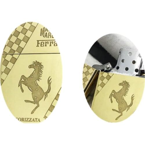 Novelty Auto Logo Pure copper Kerosene gasoline petroleum oil cigarette lighter Red flame Portable Fine Commemorative gift