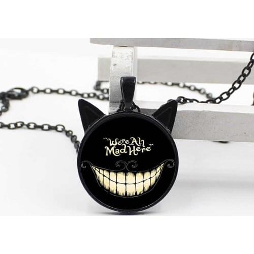 New charm ladybug girl necklace cat ear pendant jewelry glass photo cabochon necklace children gift jewelry