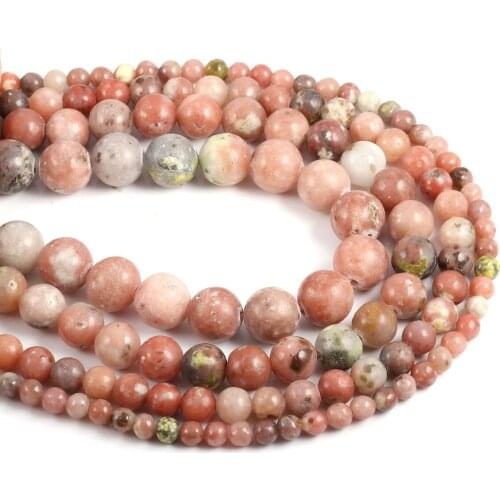 Wholesale Natural Stone Red Plum Jaspers Beads Loose Round Beads 4 6 8 10 12mm for Jewelry Making DIY Necklace Bracelet 15