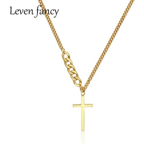925 Sterling Silver Cross Chain Necklace For Women Men Luxury Ladies Gold Jewelry Pendant Necklaces Crucifix Christian Gifts