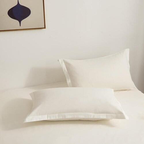 A Pair Of 100% Cotton Pillowcases Solid Color Pillowcases Comfortable Bedding Skin-friendly And Breathable Envelope Pillow
