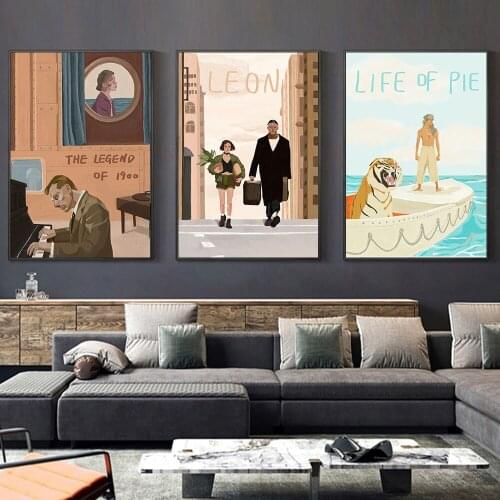 Classic Movie The Legend of 1900 Flipped Poster Illustration Abstract Canvas Painting Art Modern Living Room Home Decoration