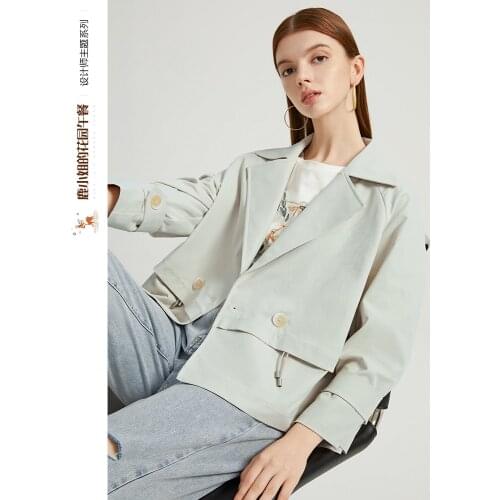 Simple Short Windbreaker Womens Spring 2021 New Versatile Small Popular Coat Loose British Style