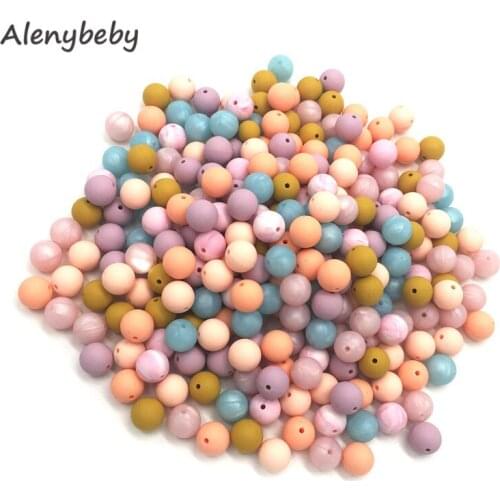 Silicone Round Beads 9mm Eco-friendly Sensory Baby Teething Necklace Food Grade Mom Nursing DIY Jewelry Baby Teethers