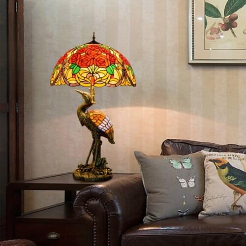 LED Tiffany Iron Glass Art Deco LED Lamp.LED Light.Table Light.Table Lamp.Desk Lamp.LED Desk Lamp For Bedroom