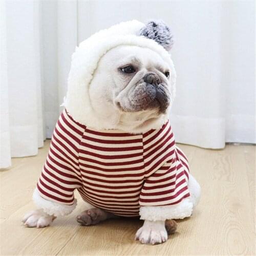French Bulldog Clothes Thicken Warm Dog Clothes Hoodie Winter Pet Outfit Schnauzer Pug Clothing Bulldog Costume Apparel Dropship