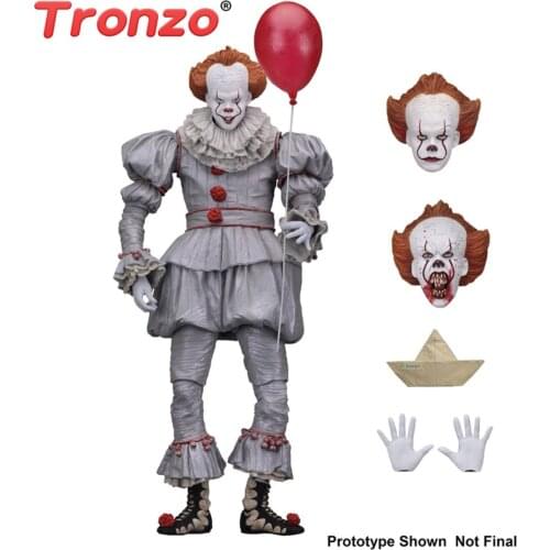 Tronzo Action Figure NECA IT Pennywise Figure 18cm IT Clown Model Collection Decor For Halloween Gift