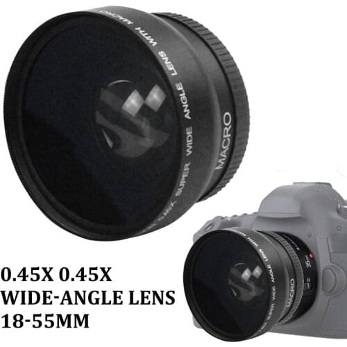 Wide-Angle Lens With Macro Optical Glass Lenses 0.45X 46 49 52 55 58 mm Lens Accessory High Definition