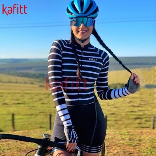 Kafitt Womens Cycling Jersey Jumpsuit New Outdoor Racing Jersey Sweatshirt Ropa Ciclismo Mountain Bike Tight Long Sleeve