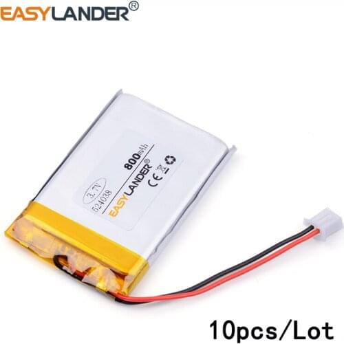 10pcs /Lot 800mAh 524038 3.7v lithium Li ion polymer rechargeable battery point reading machine battery pack medical device