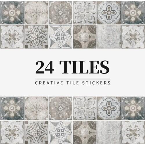 10pcs Art Peel Stick Wall Sticky Backsplash Floor Stair Stickers Waterproof Removable Tile Decals for Bathroom Kitchen Decor