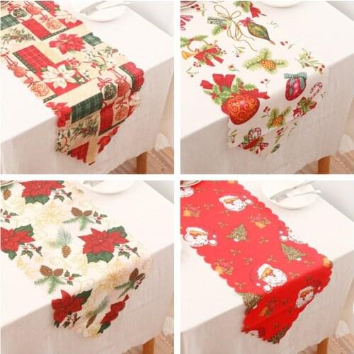 2020 Christmas Table Decorations Table Runner Ornaments Navidad Decorations for Home New Year 2021 Noel Natal Dinner Party Decor