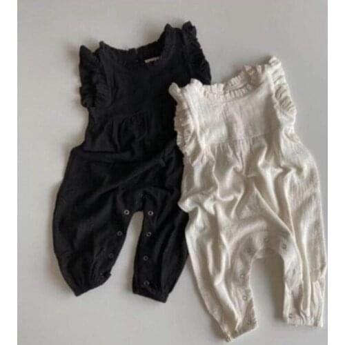 2021 Summer Toddler Girls Ruffles Overalls 0-3Yrs Baby Boys Girls Rompers Korean Style Kids Overalls Sweet
