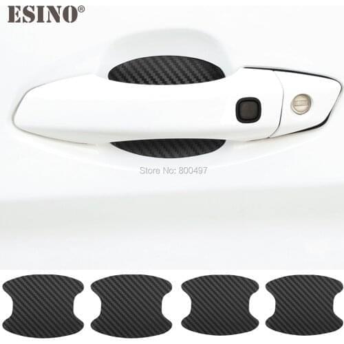4 x Universal Car Door Carbon Fiber Scratches Resistant Cover Auto Handle Protection Films Stickers Car Styling Accessories