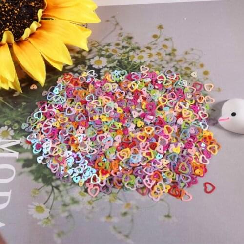 5mm Hollow Out Love Heart Sequins Diy Nail Art Confetti Paillettes Sequin For Crafts Fill Crystal Clay Home Decoration Material