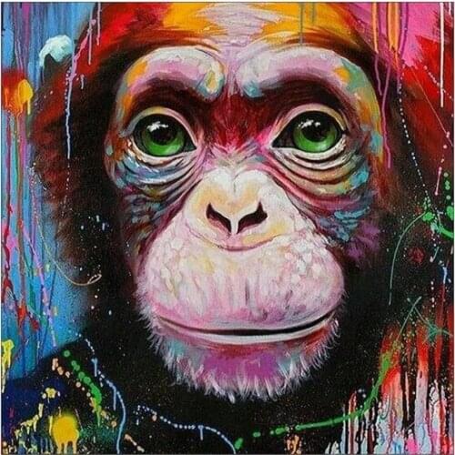 5D diamond painting gorilla painted icon full square / round diamond art animal handmade mosaic embroidery sticker kit