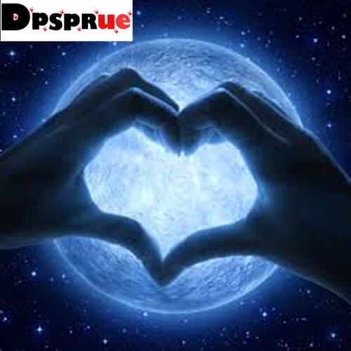 Dpsprue 5D DIY Diamond Painting Full Square/Round Drill "Scenery Moon" Embroidery Cross Stitch Mosaic gift Home Decor Gift D43