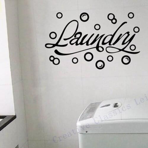 Free shipping Modern Home wall stickers Laundry Room decor - Bubbles Laundry Room Wall Decals Vinyl Wall Art