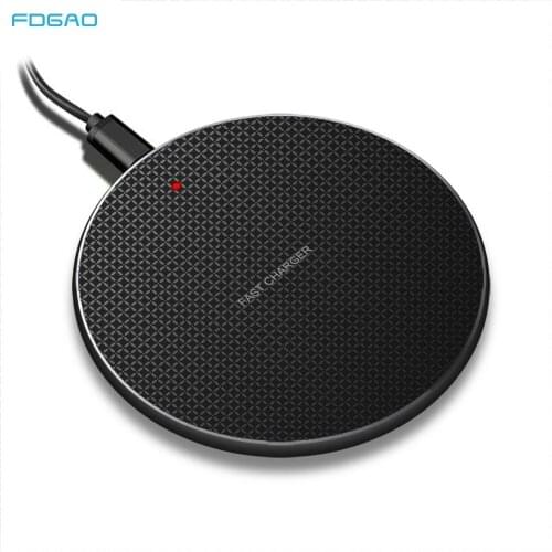 FDGAO Qi Wireless Charger for iPhone 11 Pro XS Max X 8 Plus 10W Fast Charging Pad for Samsung S10 S9 S8 Note 10 9 8 Xiaomi Mi 9