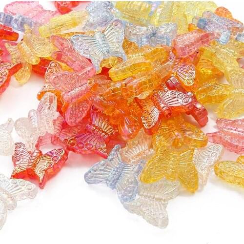 20PCS 15X13mm Colorful Butterfly Shaped Acrylic Beads For Fashion Jewelry Making DIY Craft Bracelet Necklace Earring Handmade