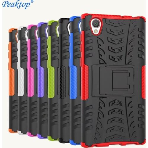 Peaktop For Sony Xperia L1 G3311 G3312 Case 5.5inch Heavy Rugged TPU+PC Armor Shockproof Kick Stand Cover for Sony Xperia L1