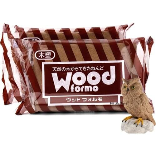 PADICO Wood Sculpture Clay 500g Wood Clay Air-dried Earthy Brown Ultra-light Clay Cookie Clay Simulated Wood Effect Clay