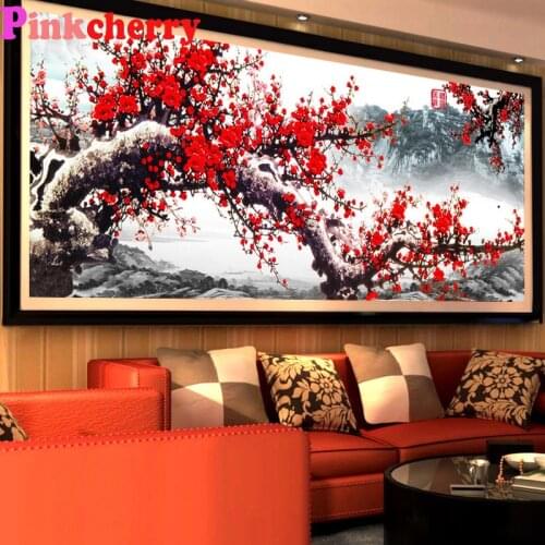 Diy Diamond Painting Modern art,Blessing Plum landscape diamond mosaic full square drill diamond embroidery cross stitch