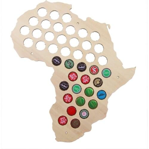 African Beer Cap Map Wooden Craft Beer Cap Trap Display Art Africa Beer Cap Hoder Caps Collectors Gift Home Decor Accessories