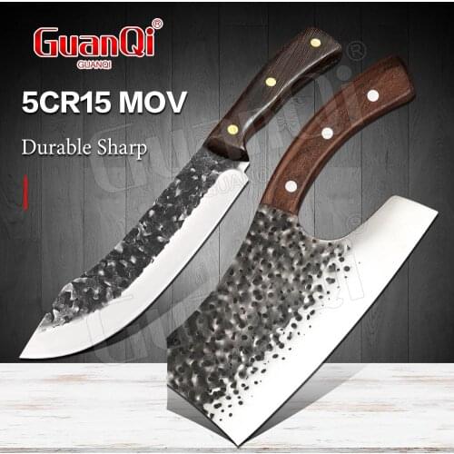 Kitchen Chef Knife Handmade Forged Butcher Knife High Carbon Steel Slicing Knife Meat Cleaver Cooking Knives Filleting Knife