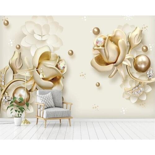 Beibehang Custom wallpaper murals 3d high quality pearl floral background walls modern fashion big 3d mural wallpaper home decor