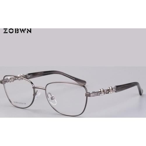 High quality Glasses wholesale Black Spectacle Glasses can put reading&myopia lens diomands Women Eyeglasses montures de lunette