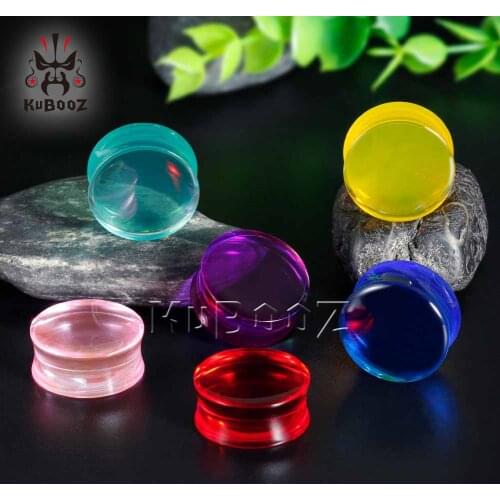 Hot Sell Simple Transparent Acrylic Ear Plugs Piercing Strechers Studs Fashion Tunnels Earrings Jewelry Gift Wholesale
