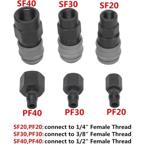 Garden irrigation water connector SF/PF C Type Self-locking Quick Connector Male Female Thread Used in automation equipment 1 Pc