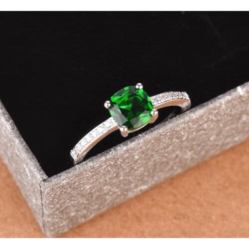 QTT New Fashion Square Solitaire AAA CZ Ring Ladies Luxury 925 Sterling Silver Retro Wedding Finger Ring Simple Jewelry Rings